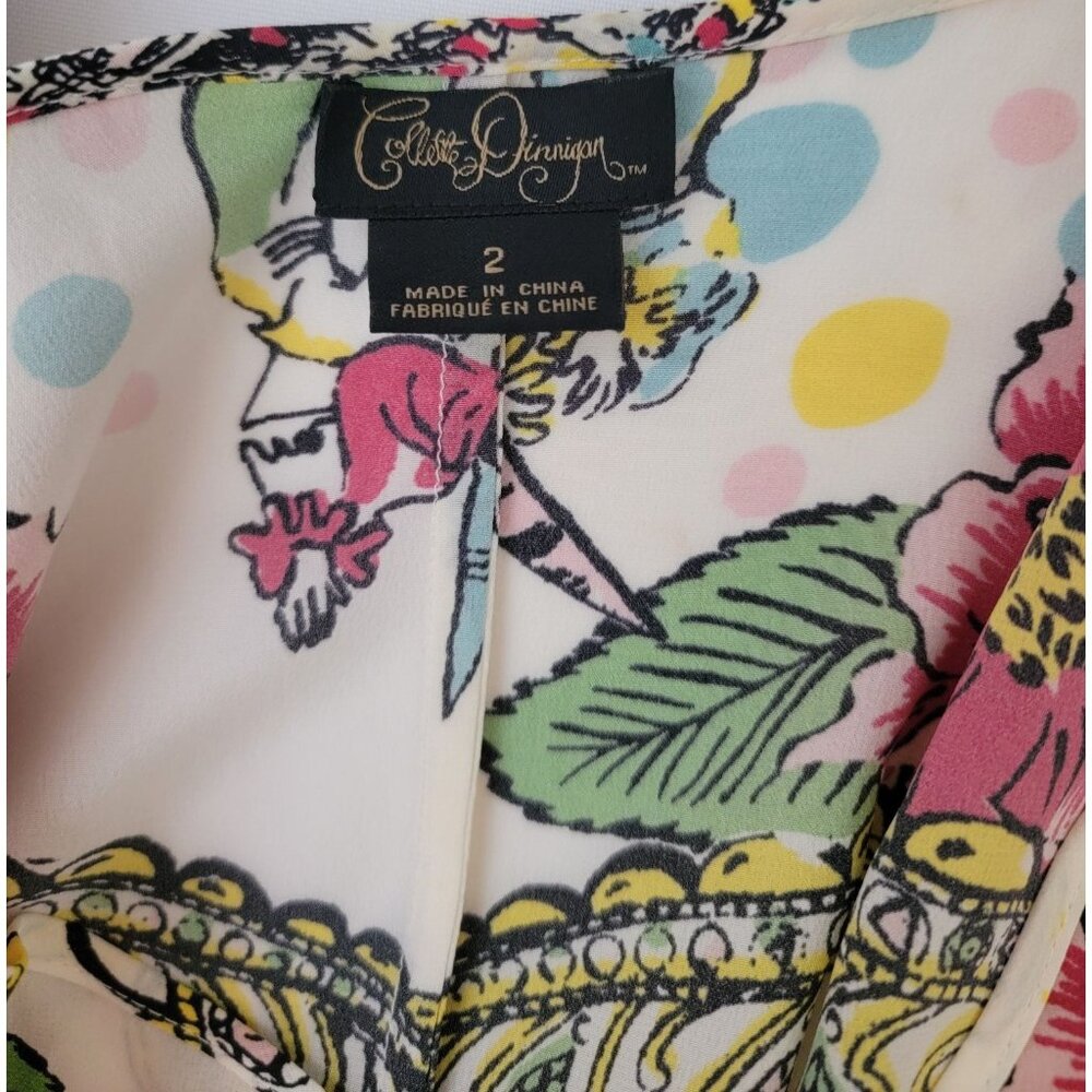 Anthropologie by Collette Dinnigan Floral Scenic Silk Shift Dress Women's Sz 2 - Picture 5 of 9